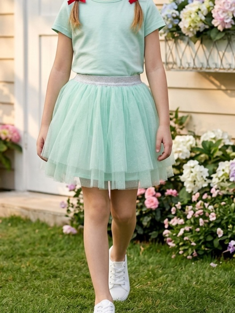 NWT Doe A Dear Classic Toddler Mint Green Glitter Tutu Skirt - Size 4T
